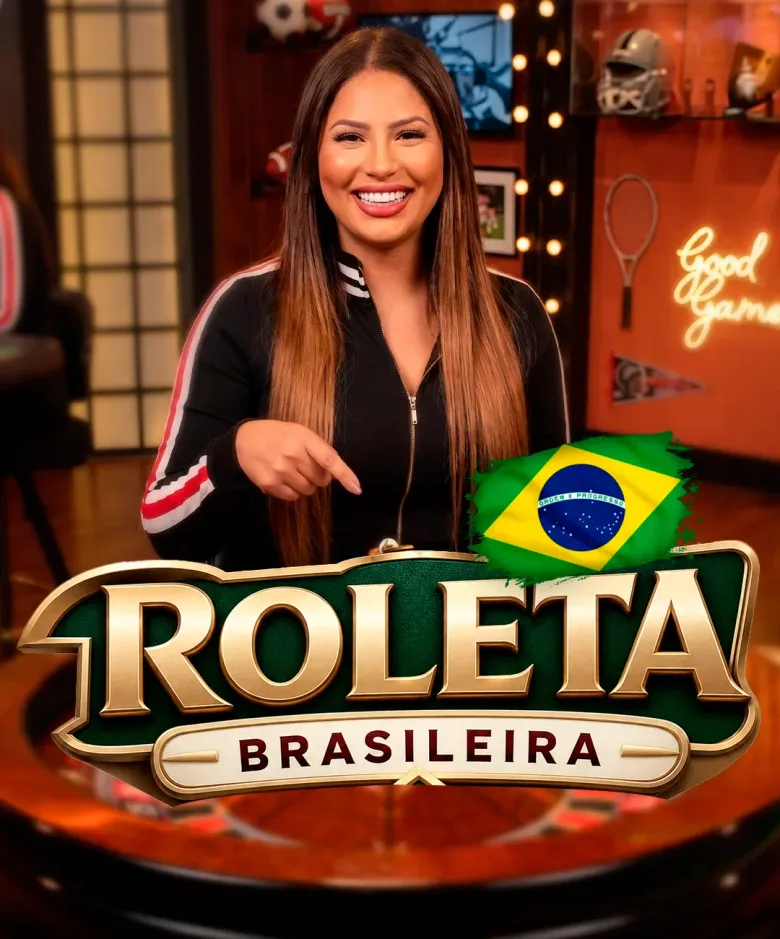 Ficha da mesa Roleta Brasileira no cassino ao vivo, com a roda em destaque.