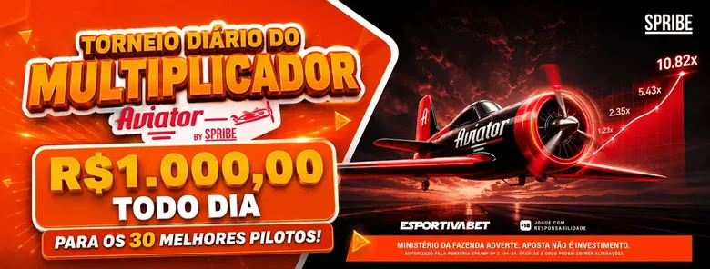 Banner do torneio diário do Aviator com o avião vermelho da arte oficial.