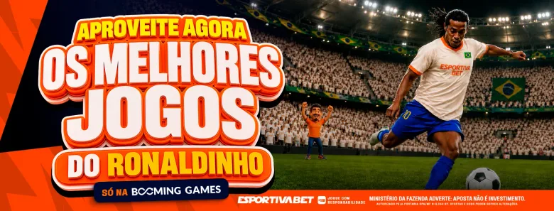 Banner dos jogos com a marca do Ronaldinho, arte de divulgação do site oficial.