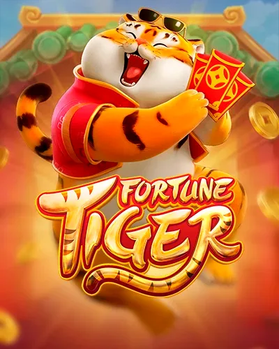 Capa do Fortune Tiger divulgada pela plataforma: o tigre de vermelho sobre o letreiro dourado do título, do jeito que a PG Soft o distribui.