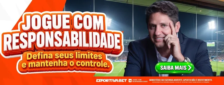 Banner de jogo responsável publicado na área institucional da casa.